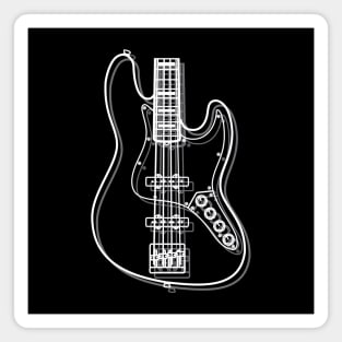 J-Style Bass Guitar Body Outline Dark Theme Magnet